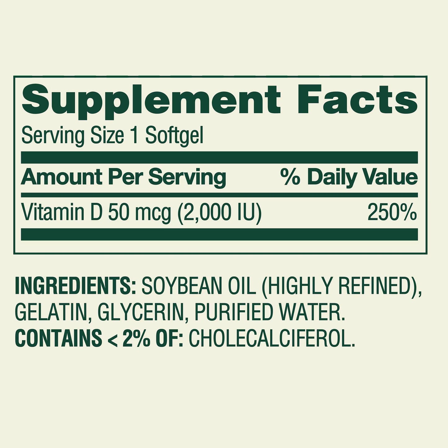 (3 pack) Spring Valley Vitamin D3 Softgels, 50 mcg (2,000 IU), 400 Count, Supplement for Bone and Immune Health