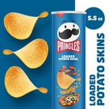 Pringles Loaded Potato Skins Potato Crisps Chips, Lunch Snacks, 5.5 oz Canister