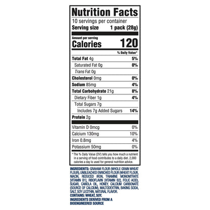 TEDDY GRAHAMS Honey Graham Snacks, 10 Kids Snack Packs