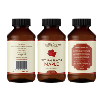 Maple Extract for Baking and Flavoring - 4 OZ - Natural Flavors for Baked Goods, Desserts, & Cooking
