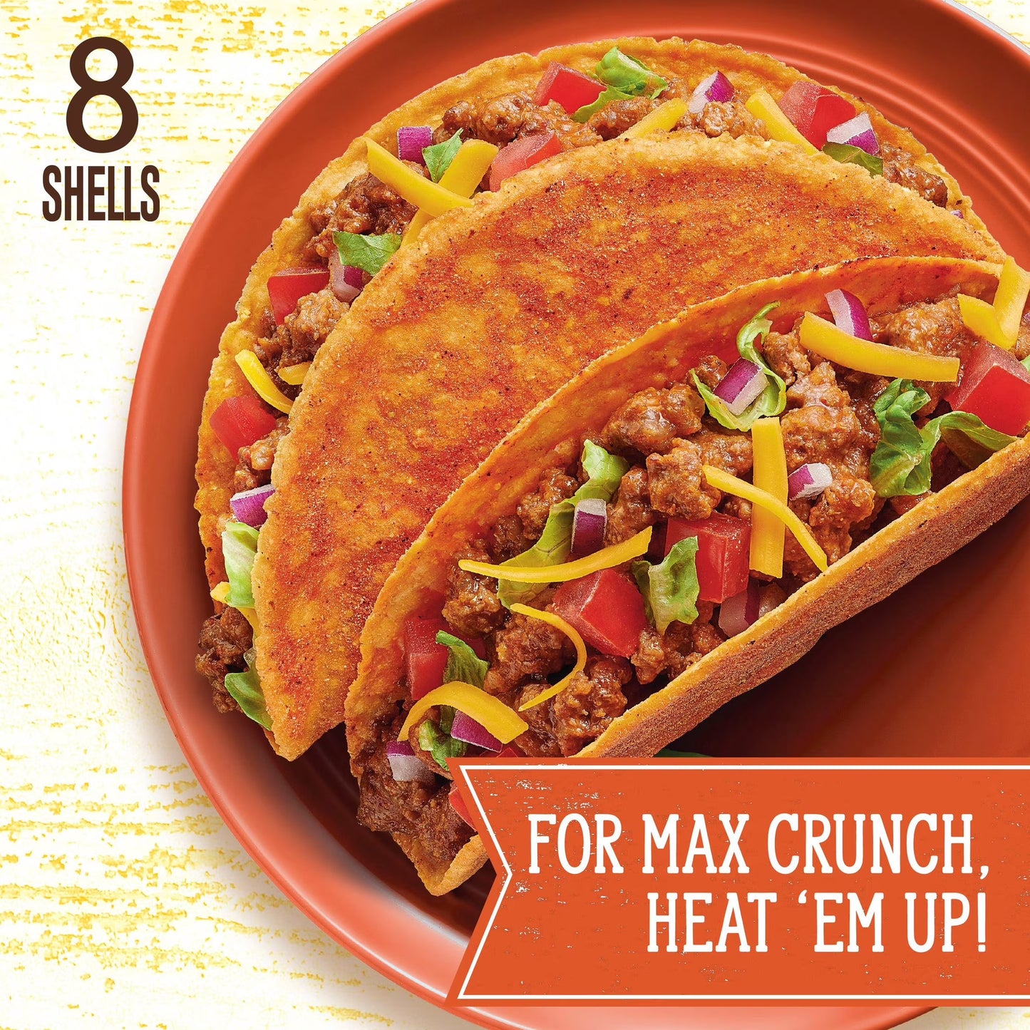 Old El Paso Protein Advantage Taco Shells, Nacho Cheese, 11g Protein, 8 Count, 4.52 oz