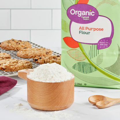(2 pack) Great Value Organic All-Purpose Flour, 5 lb Bag