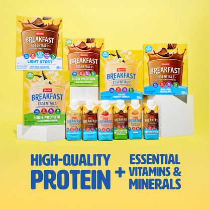 Carnation Breakfast Essentials Nutritional Protein-Packed Drink Shakes, Classic French Vanilla Breakfast Shake, 8 fl oz, 6 Pack