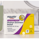 ( 6 pack ) Equate Less Drowsy Formula Motion Sickness Relief Meclizine HCI Tablets, 25mg, 8 Count, Compare to Dramamine All Day Less Drowsy Active Ingredients