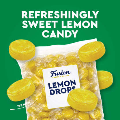Lemon Drops Hard Candy Old Fashioned – 1 Pound Bulk Bag, Individually Wrapped Classic Lemon Candy, Tart Citrus Flavor, Traditional Yellow Hard Sweets