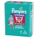 Pampers Cruisers 360 Baby Diapers Size 4, 21 Count (Select for More Options)