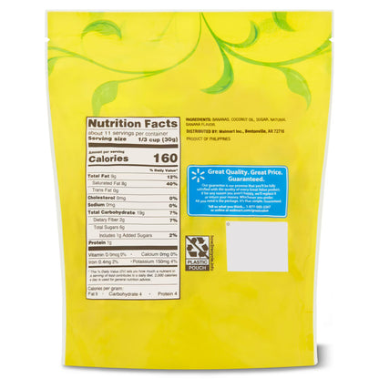 (4 pack) Great Value Sweetened Banana Chips, 12 oz