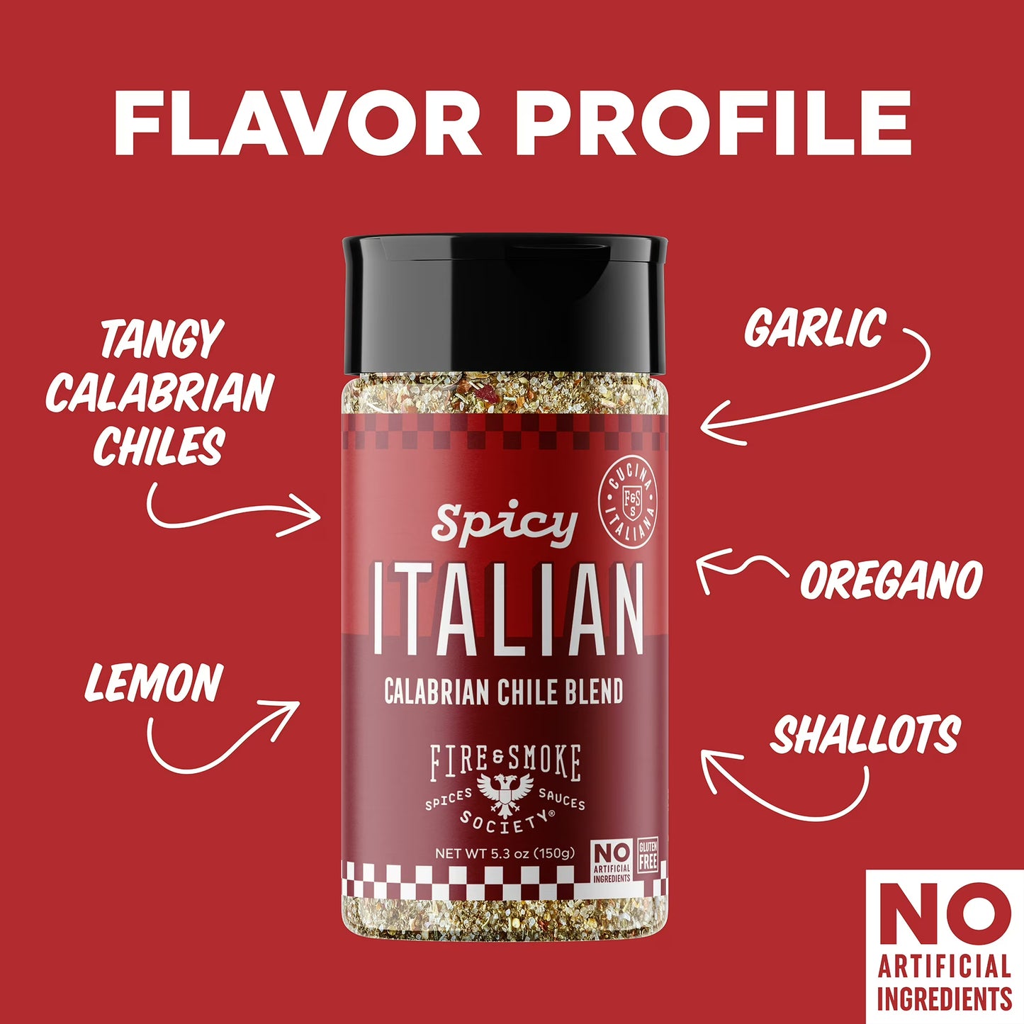 Fire & Smoke Society Spicy Italian Seasoning, 5.3 Ounce Mixed Spices & Seasonings