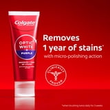 Colgate Optic White Purple Teeth Whitening Toothpaste with Fluoride, Fresh Mint Flavor, 3.8 oz