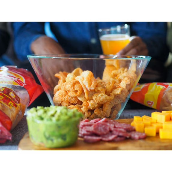 Mac's Chicharrones BBQ Flavored Pork Rinds, Pork Skins, 11 oz Canister
