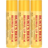 Burt's Bees 100% Natural Origin Beeswax Moisturizing Lip Balm with Vitamin E & Peppermint Oil, 3 Pack