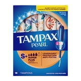 Tampax Pearl Tampons with LeakGuard Braid, Super Plus Absorbency, 18 Count