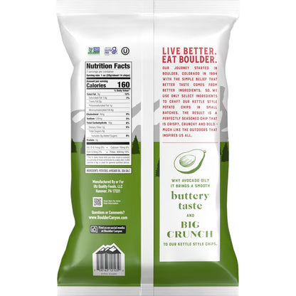 Boulder Canyon Avocado Oil, Sea Salt, Kettle Chips 7 oz bag