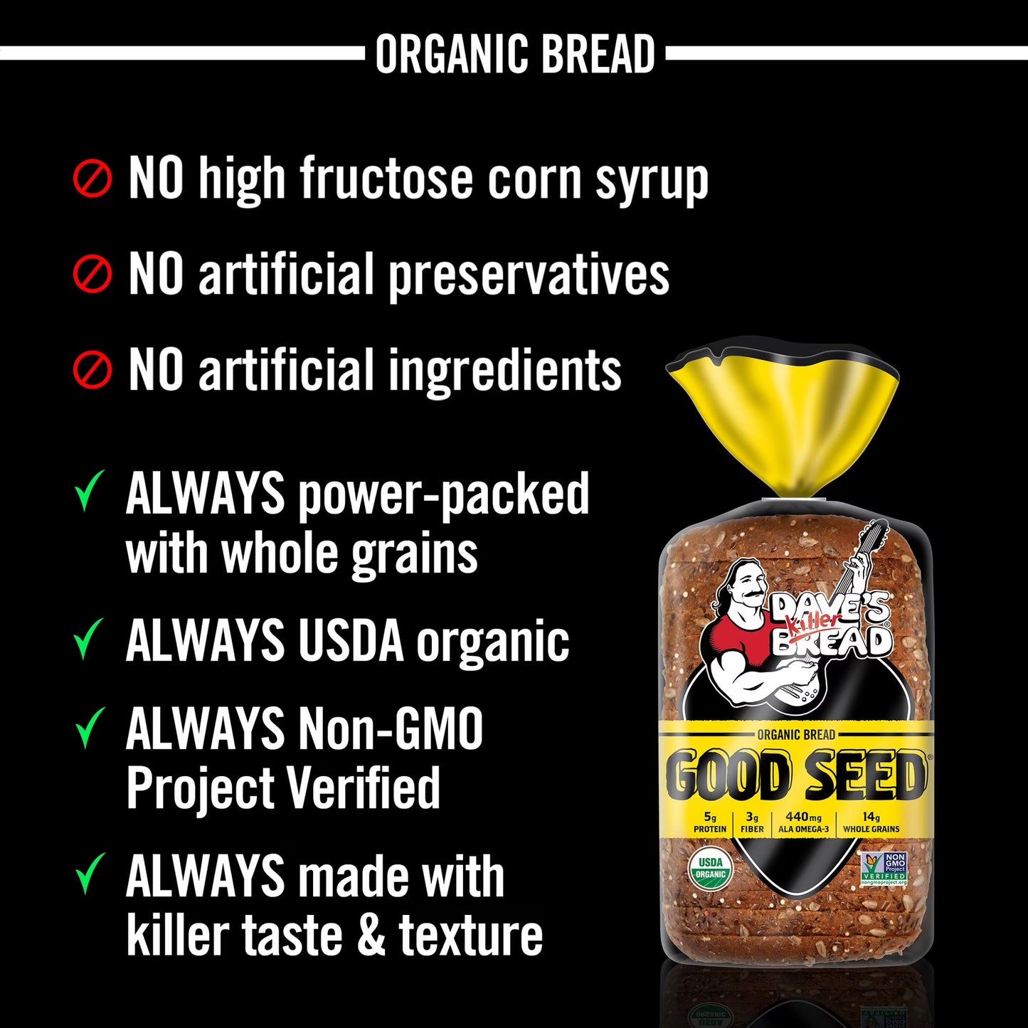 Dave's Killer Bread Good Seed, Whole Grain Organic Bread, 27 oz Loaf