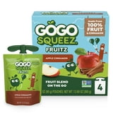 (2 pack) GoGo squeeZ No Sugar Added Apple Cinnamon Applesauce Pouches, 3.2 oz (4 Pack)