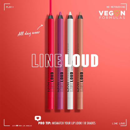 (3 pack) NYX Professional Makeup Line Loud Lip Liner, Longwear Matte Lip Pencil, Fierce Flirt