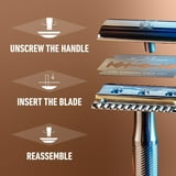 King C. Gillette Men's Double Edge Safety Razor with 5 Double Edge Refill Blades, Chrome
