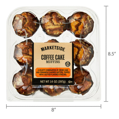 Marketside Coffee Cake Crumble Muffins, 14 oz, 9 Count