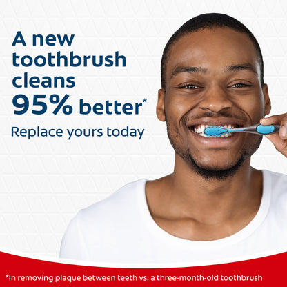 Colgate 360 Floss-Tip Toothbrush Pack, Medium Adult Toothbrushes, 2 Pack