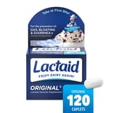 Lactaid Original Strength 9000 FCC Lactase Enzyme Caplets, Lactose Intolerance, 120 Count