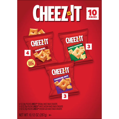 Cheez-It Variety Pack Baked Snack Crackers, Lunch Snacks, 10 Count