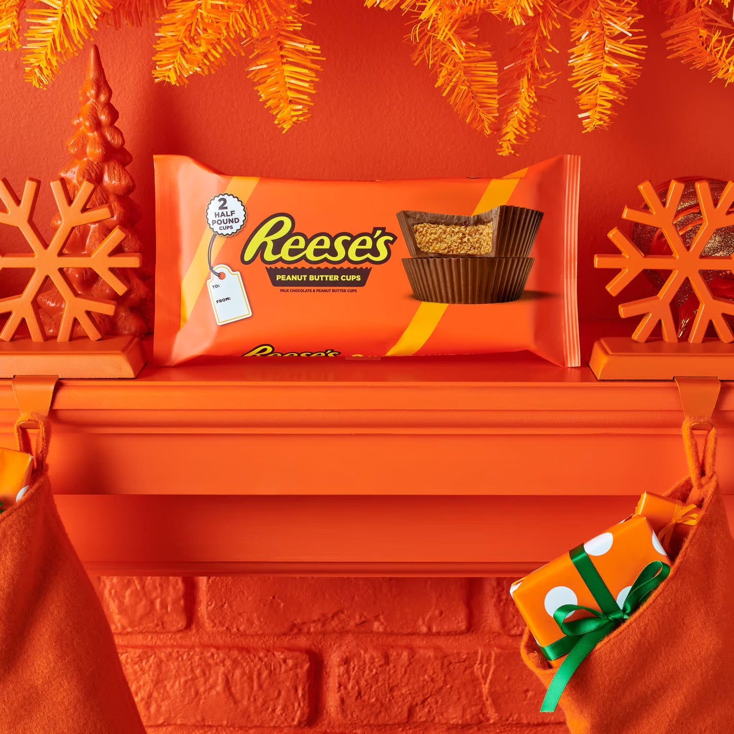 Reese's Milk Chocolate Peanut Butter Cups Candy, Pack 8 oz, 2 Pieces