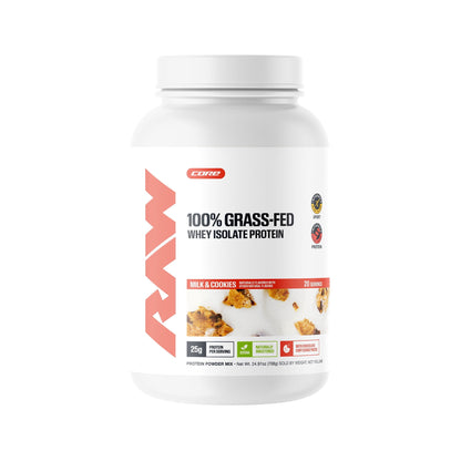 RAW Grass Fed Whey Isolate Protein, Milk & Cookies, 1.56 lbs.