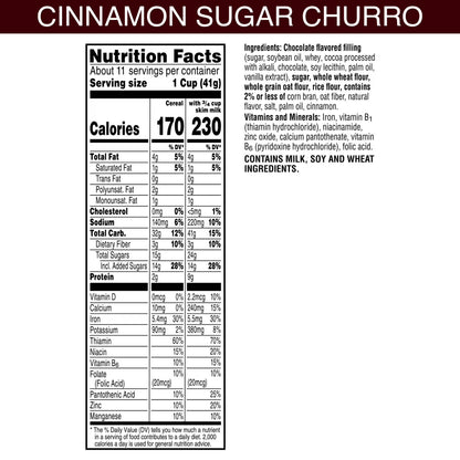 Kellogg's Krave Cinnamon Sugar Churro Breakfast Cereal Family Size Box, 16.8 oz