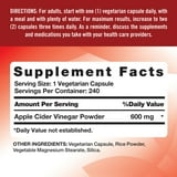 Nature's Truth Apple Cider Vinegar 600 mg Extra Strength Capsules, 240 ct.