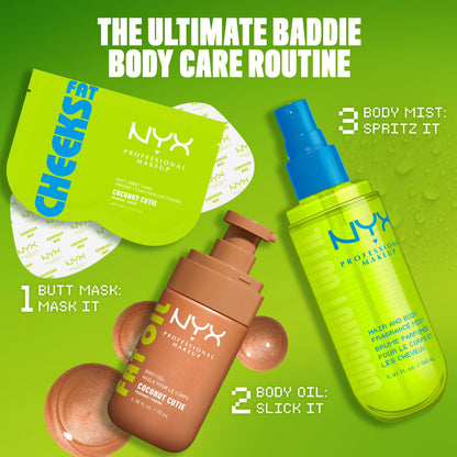 NYX Professional Makeup Fat Oil Fat Cheeks Butt Mask, Coconut Cutie, 1.36 fl oz
