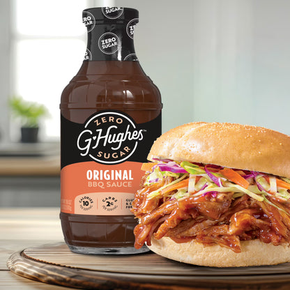 (3 pack) G Hughes Zero Sugar Original BBQ Sauce, 18 oz