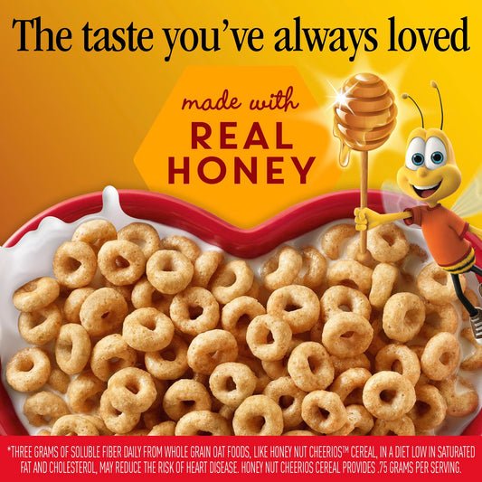 Honey Nut Cheerios, Heart Healthy Gluten Free Breakfast Cereal, Mega Size, 27.2 oz
