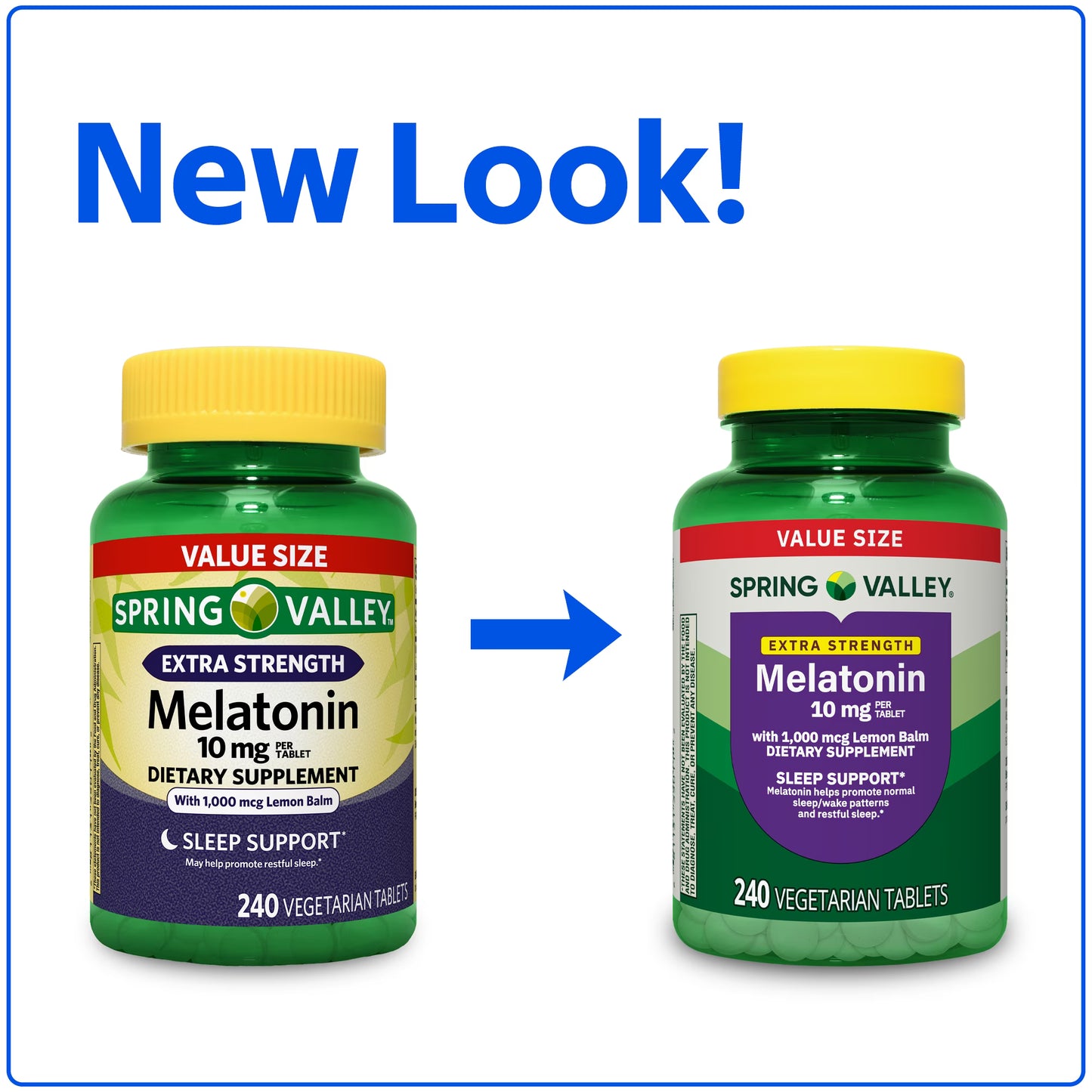 Spring Valley Extra Strength Melatonin Tablets Dietary Supplement Value Size, 10 mg, 240 Count
