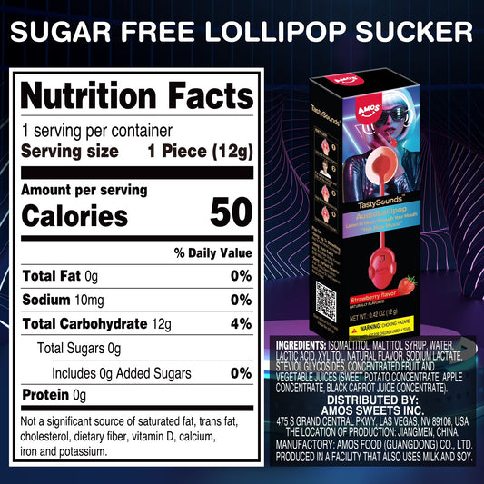 AMOS Music Lollipop Suckers Lollipop Fat Free Singing Lollipop, Creative Gift Party