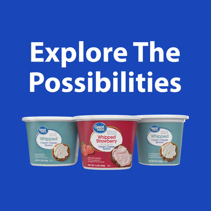 Great Value Original Whipped Cream Cheese Spread, 12 oz Tub