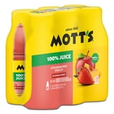 Mott's 100% Strawberry Peach Juice, 8 Fluid Ounce, 6 Count Bottles