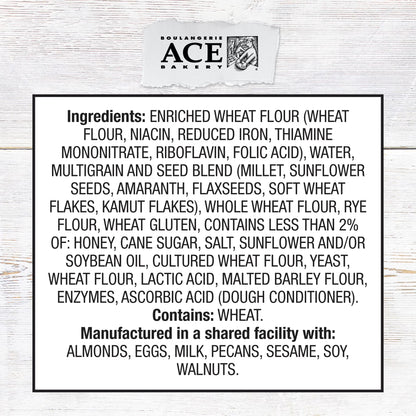 ACE Bakery Sourdough Multigrain Bread Regular Bistro Loaf, 1 Count, 21 oz, Shelf-Stable