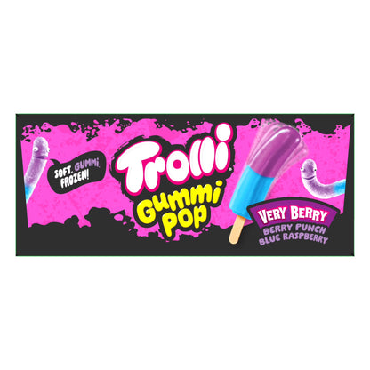 Trolli Frozen Gummi Pops Sour Gummy Candy Frozen Snacks, Very Berry, 10 count