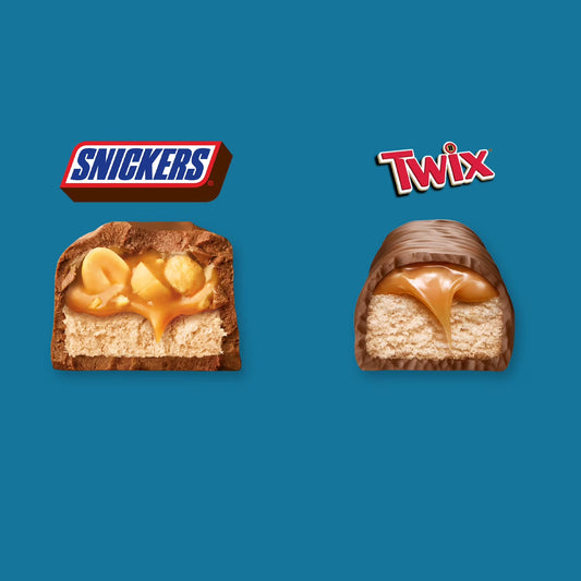 Snickers & Twix Minis Milk Chocolate Bars Variety pack, Party Size - 23.19 oz Bulk Bag