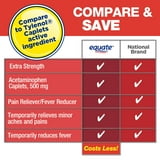 Equate Extra Strength Acetaminophen Pain Reliever Caplets, 500 mg, 500 Count, 2 Pack