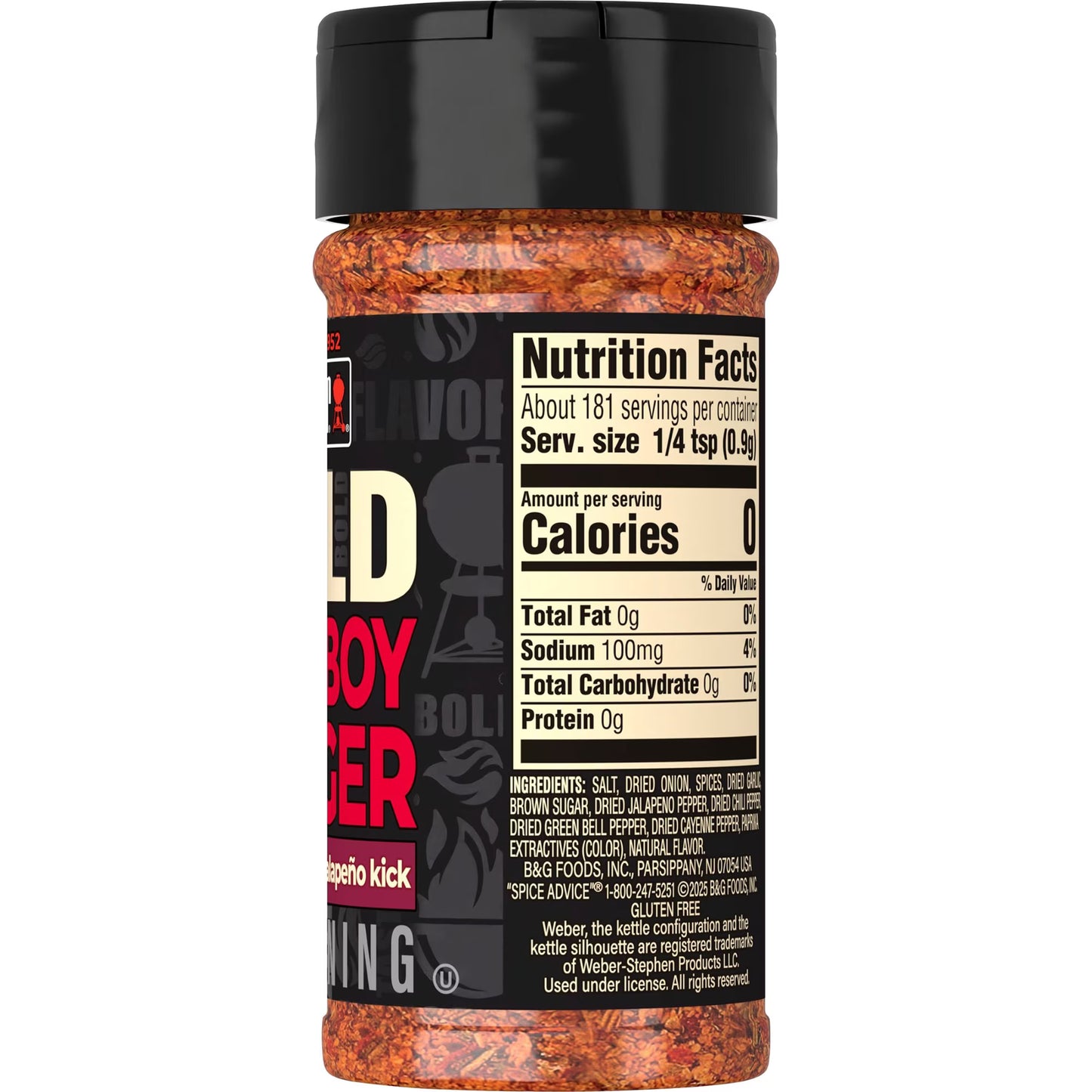Weber BOLD Cowboy Burger, Onion and Jalapeno Burger Seasoning Blend, 5.75 oz Bottle