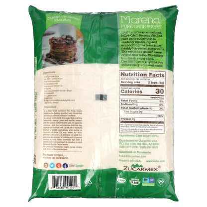 Zulka Pure Cane Sugar, 8 lb, Vegan & Plant Based and Non GMO