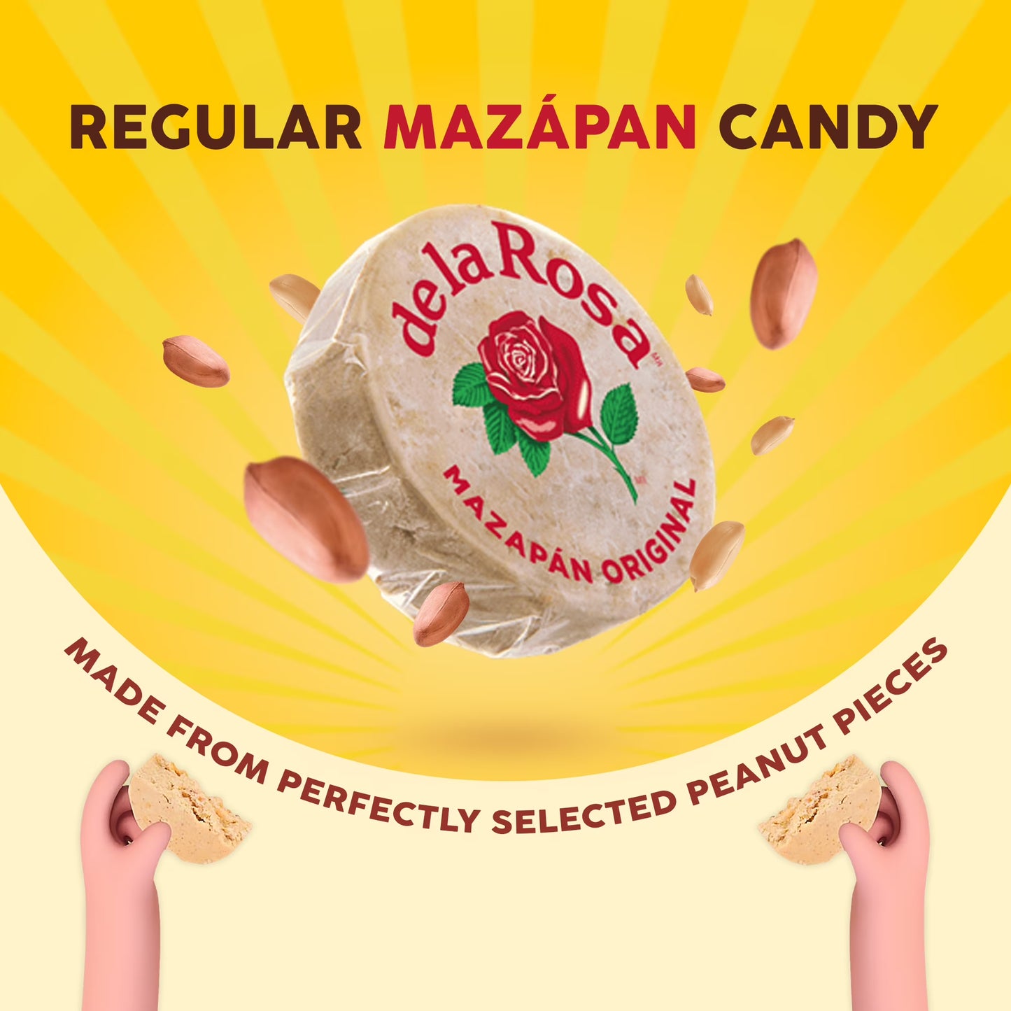 (3 pack) De La Rosa Mazapan Style Mexican Peanut Candy, 20 Count