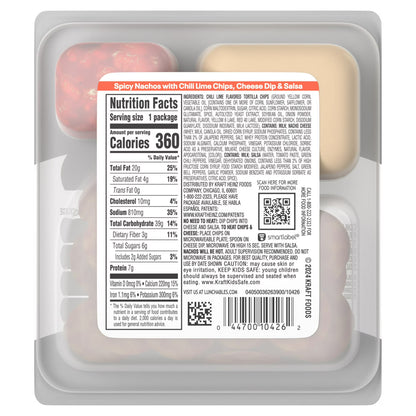 Lunchables Spicy Nachos with Chili Lime Flavored Tortilla Chips, Cheese Dip & Salsa, 4.4 oz Pack