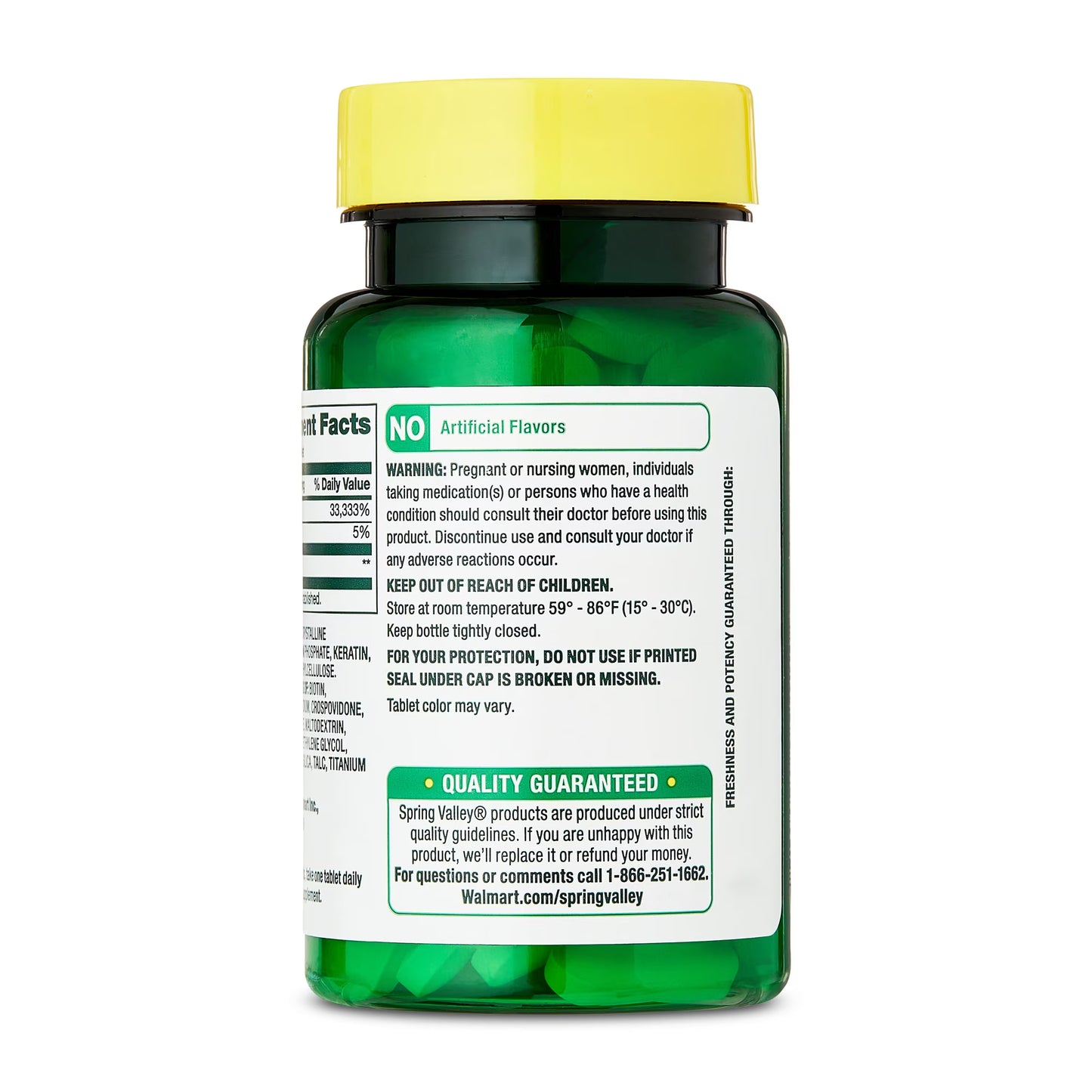 Spring Valley Extra Strength Biotin Plus Keratin Dietary Supplement Tablets for Hair/Skin/Nail Health, 10,000 mcg, 60 Count