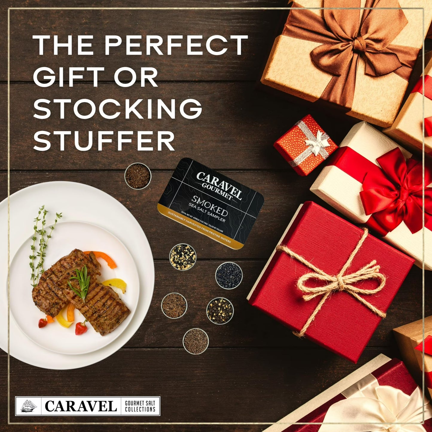 Caravel Gourmet Smoked Sea Salt Sampler, Gluten-Free, 3 oz, 6 Count