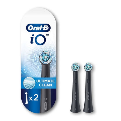 Oral‑B Toothbrush Heads, iO Ultimate Clean Electric Toothbrush Replacement Heads, Black, 2 Count