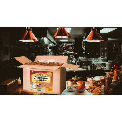 Rani Cinnamon Sticks 400oz (25lbs) 11.63kg Bulk Box - 2300-2500 Sticks - Strong Aroma, Perfect for Baking, Cooking & Beverages | 3+ Inches Length - Cassia Saigon Cinnamon from Vietnam | Kosher