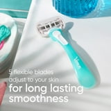 Venus Extra Smooth Sensitive Women's 5 Blade Disposable Razor, 2 count, Blue