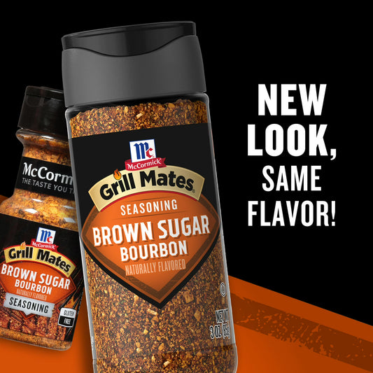 McCormick GRILL MATES Gluten Free Brown Sugar Bourbon Seasoning, 3.0 oz Bottle